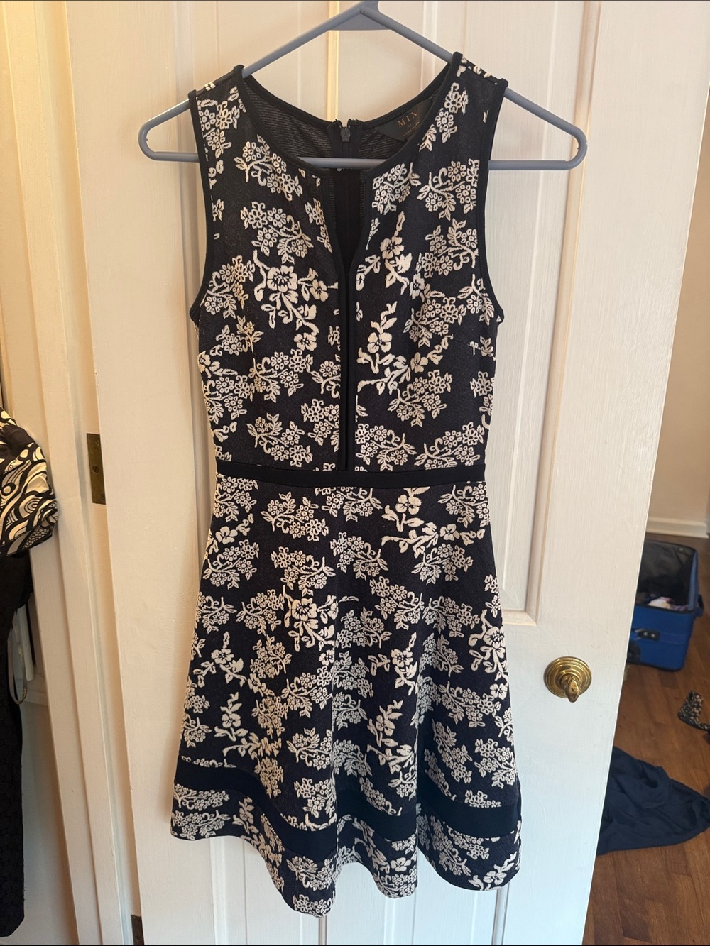 41 Hawthorn Black Dress with White Floral Lace Print